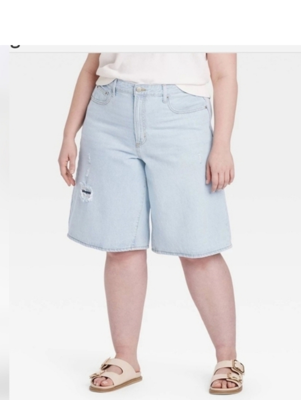 Universal Thread Light Wash High-Rise Denim Bermuda Shorts